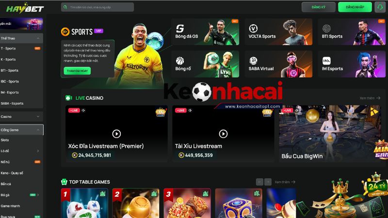 Các sản phẩm cá cược nổi bật tại HayBet