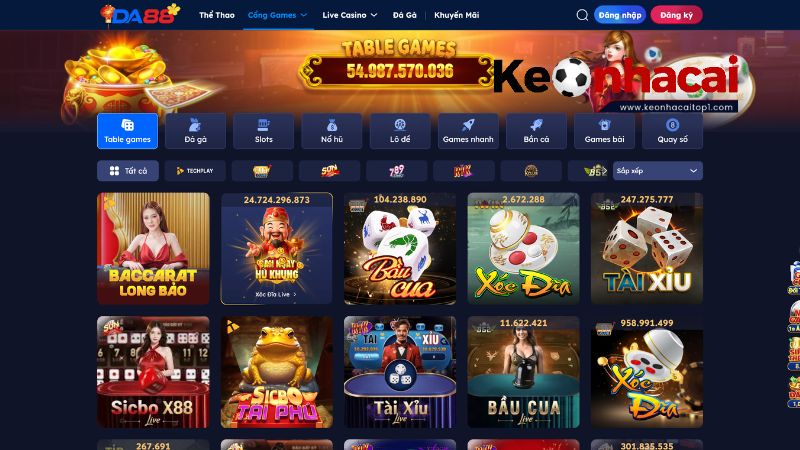 Các trò chơi hấp dẫn tại nhà cái DA88