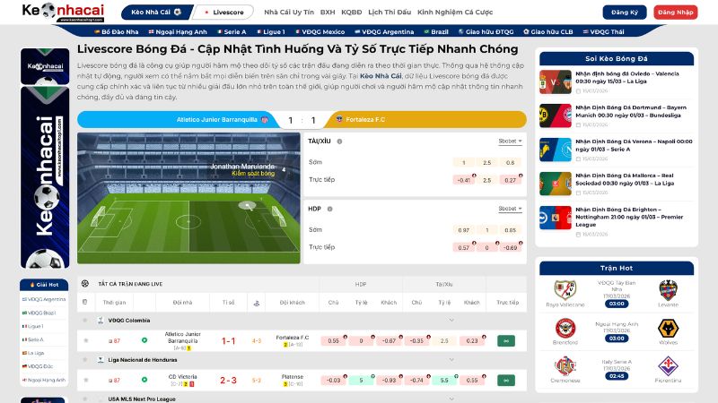 Kèo nhà cái cập nhật kết quả bóng đá nhanh chóng