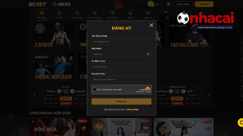 Hướng dẫn đăng ký tài khoản DEBET cho người mới