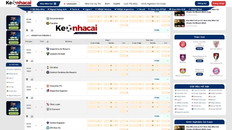 Kèo Nhà Cái Cập Nhật Tỷ Lệ Kèo VĐQG Argentina Chính Xác