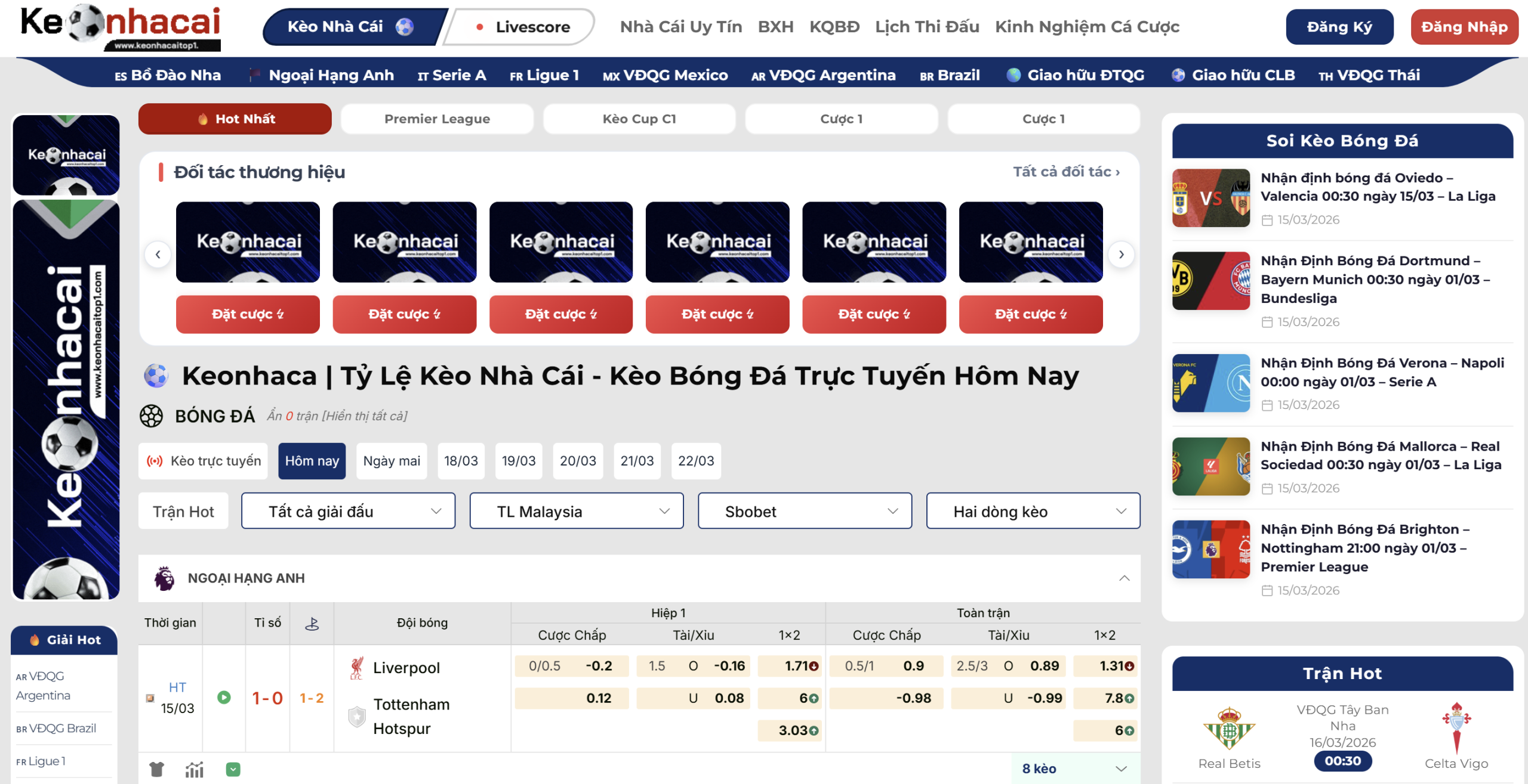 Keonhacai Trang Cung Cấp Tỷ Lệ Kèo Nhà Cái Hàng Đầu Hiện Nay