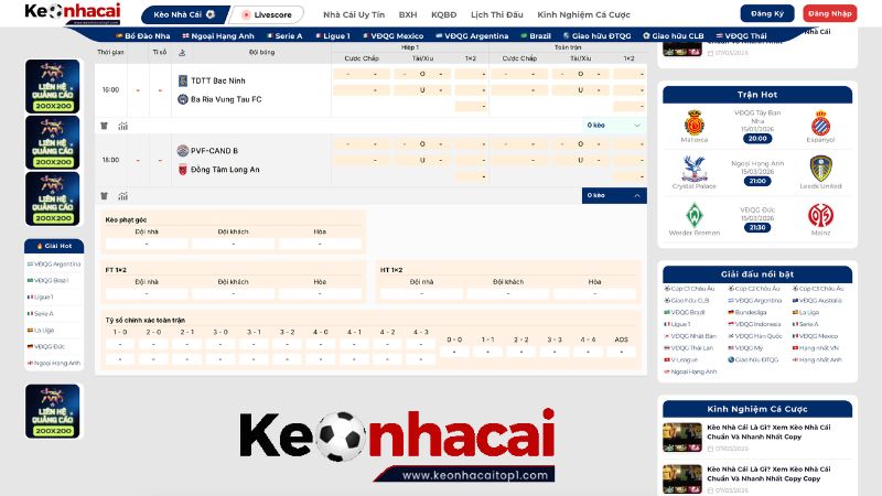 Keonhacaitop1 cung cấp thông tin chính xác về giải Hạng Nhất Việt Nam