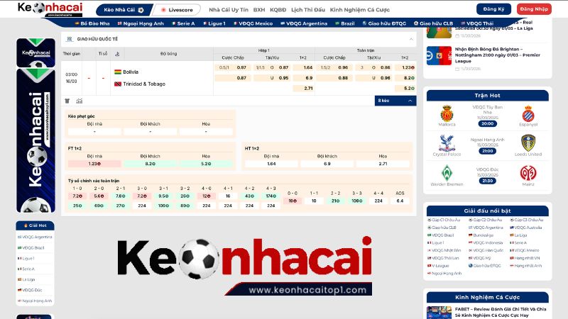 keonhacaitop1 cung cấp nguồn thông tin chính xác về giải đấu giao hữu quốc tế