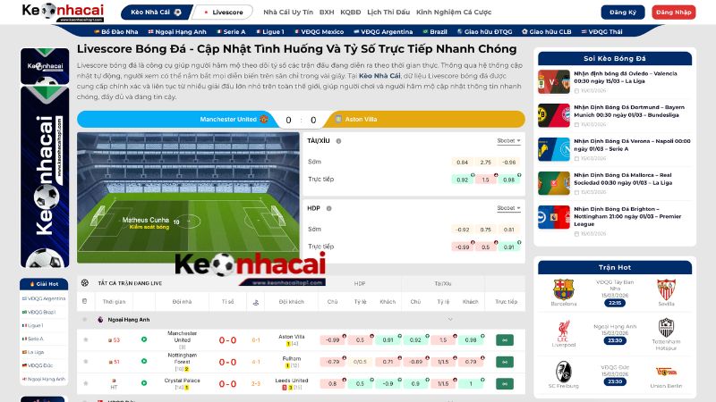 Livescore Bóng Đá tại kèo nhà cái cập nhật tình huống và tỷ số trực tiếp nhanh chóng