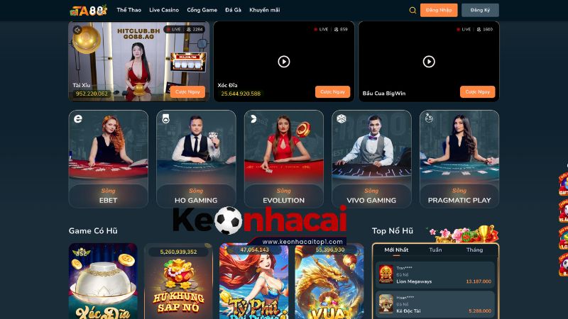 Trải nghiệm các trò chơi nổi bật tại TA88