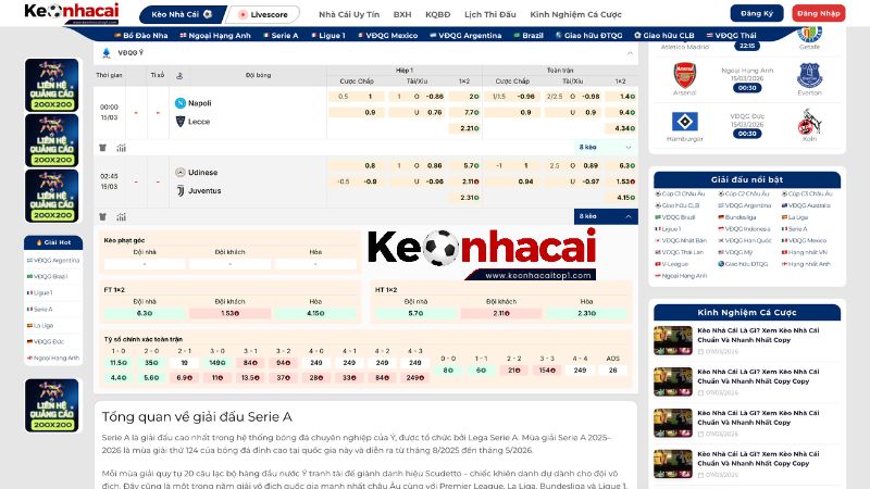 Vai trò của keonhacaitop1 trong việc cập nhật thông tin Serie A